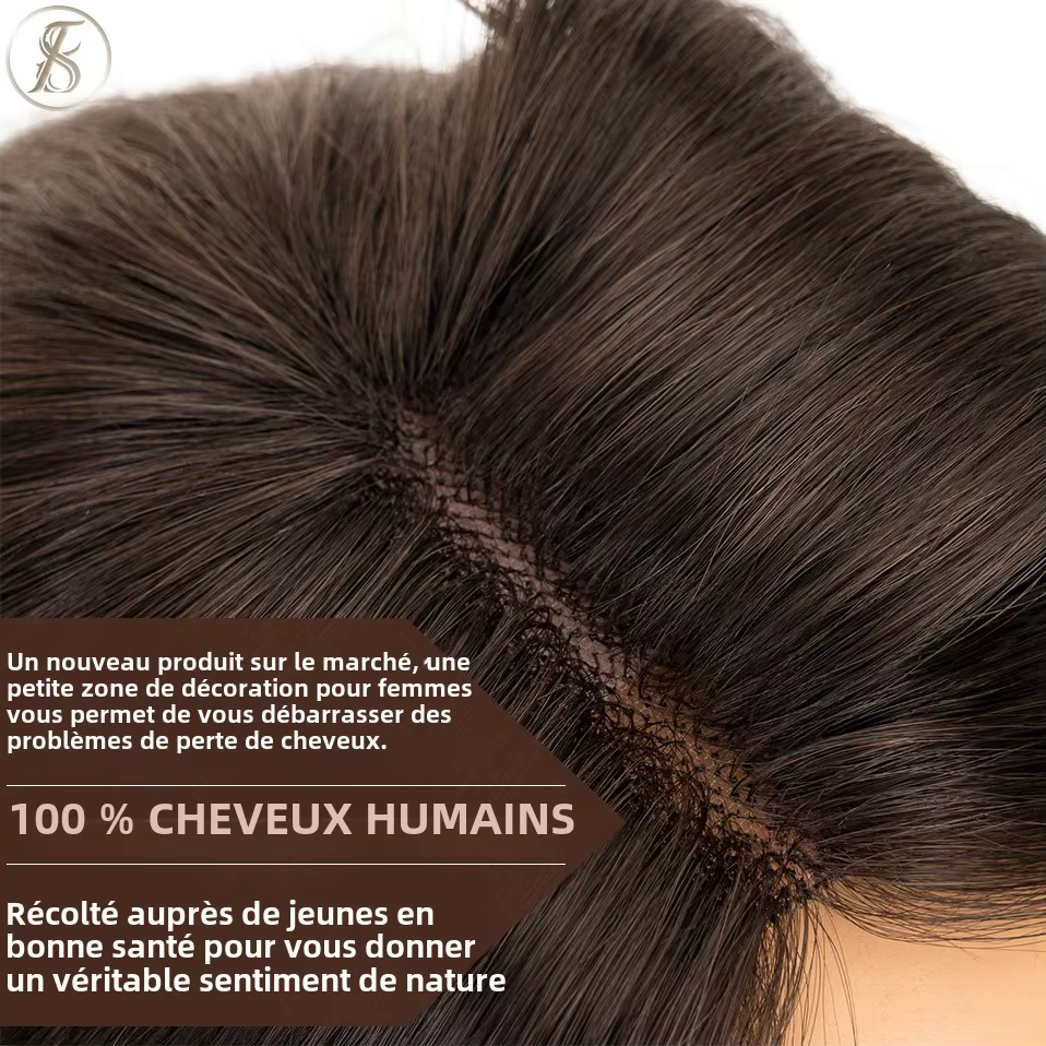 Toppers de cheveux humains à nœud unique pour femmes