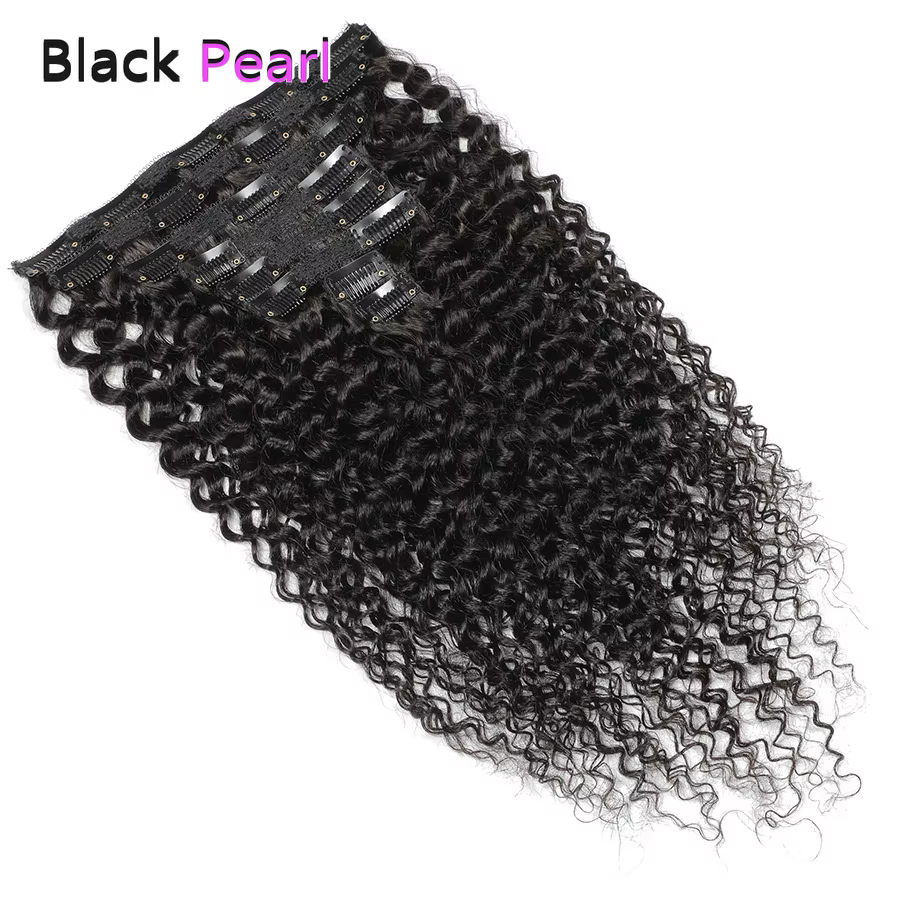 Extensions de cheveux bouclés à clipser Black Pearl Jerry Curly