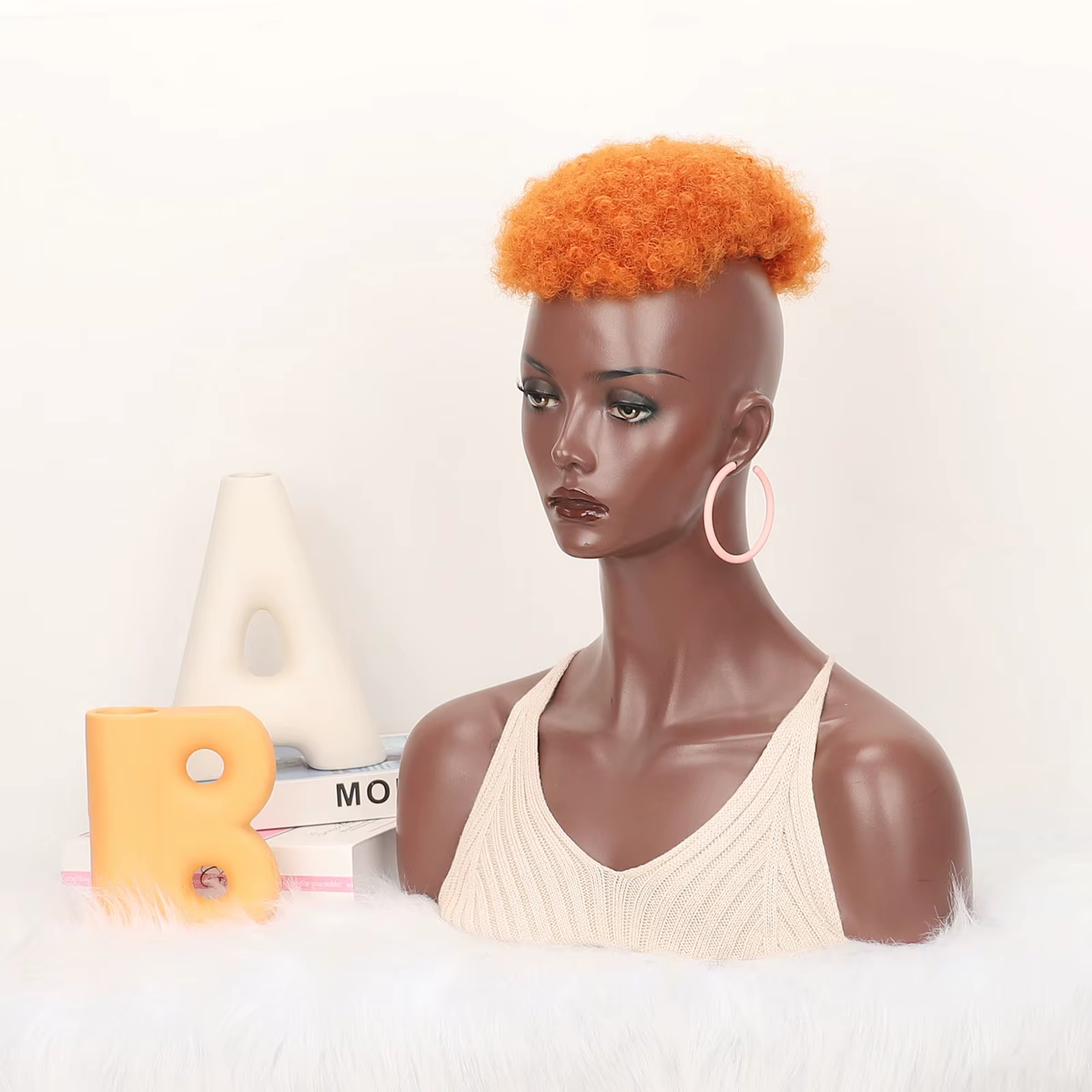 Jeedou-Perruque Afro Synthétique Courte Bouclée pour Homme et Femme, Postiche à réinitialisation, Tête Chauve, Cheveux Amincissants