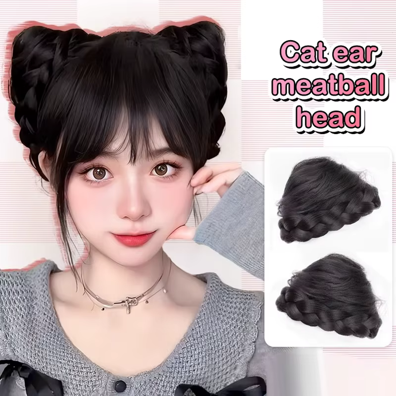 1 pièce Chignon synthétique style oreilles de chat
