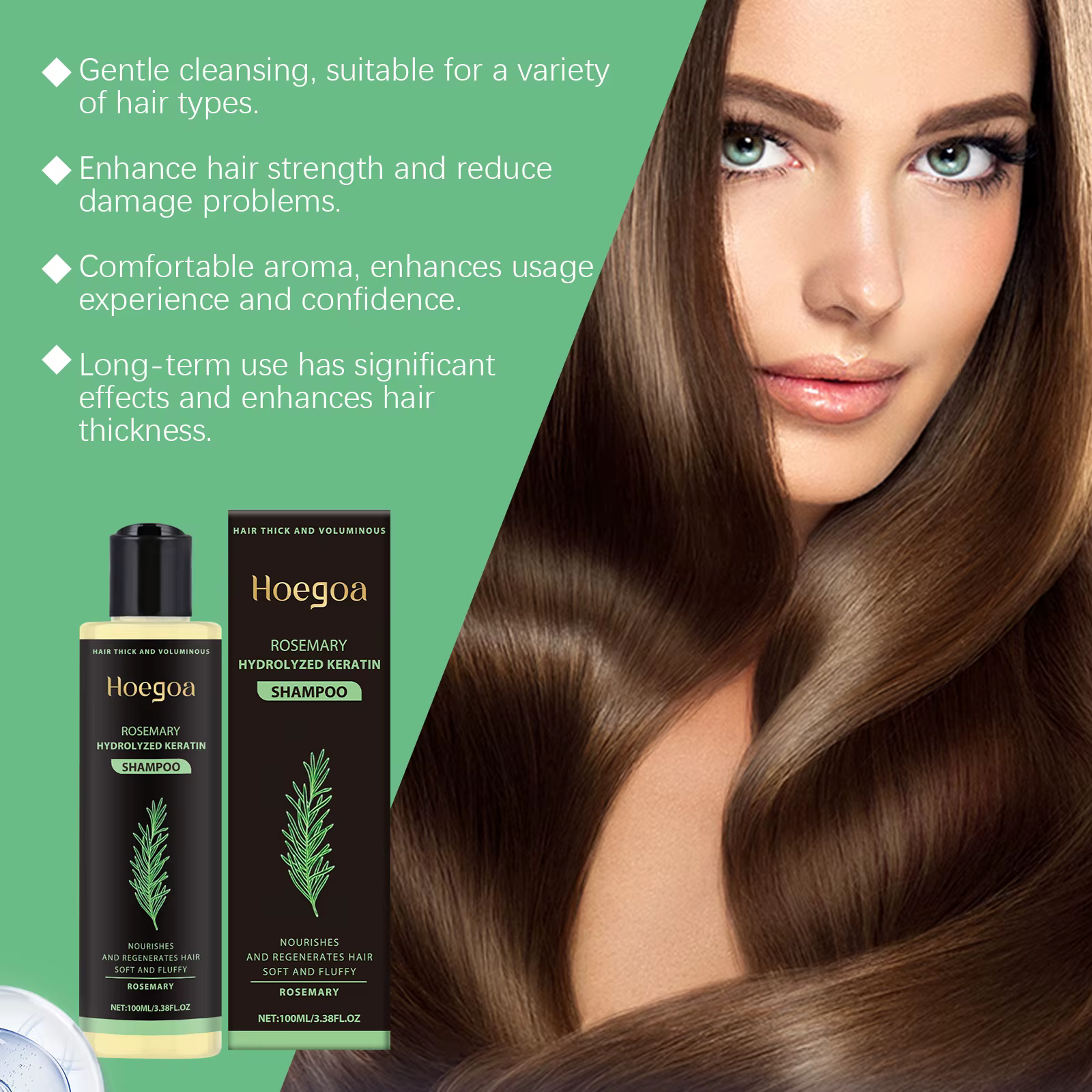 Shampoing pour la croissance des cheveux au romarin
