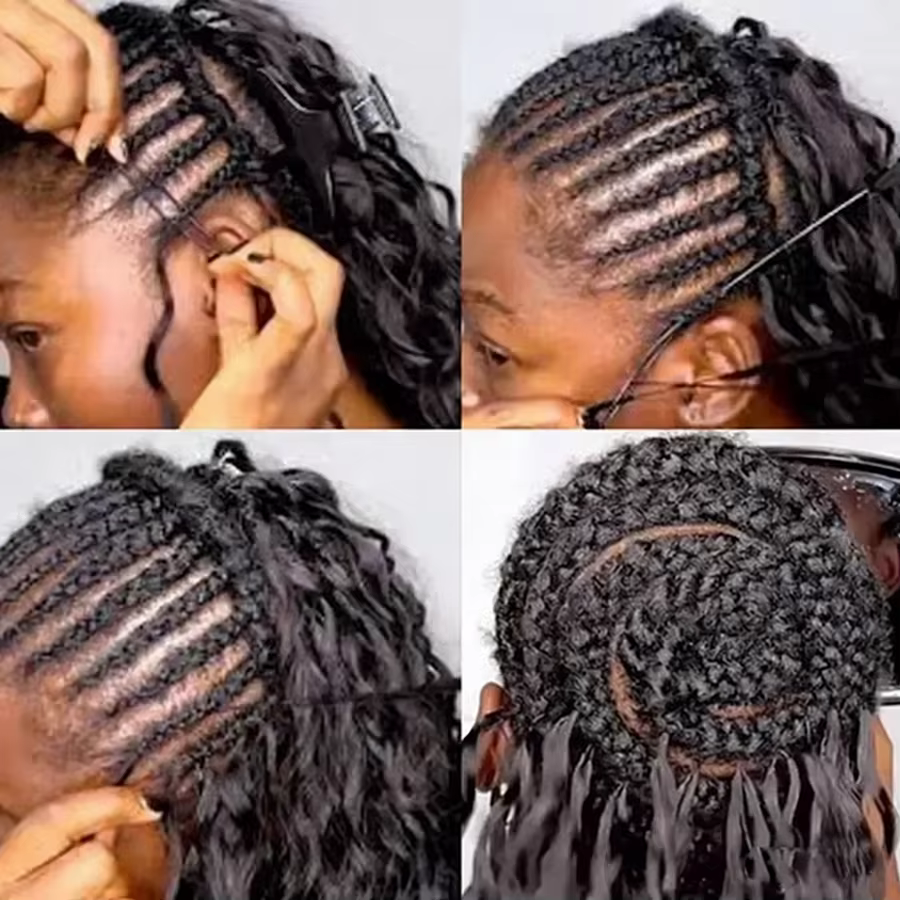 Crochet cheveux humains birmans bouclés pré-séparés Extensions