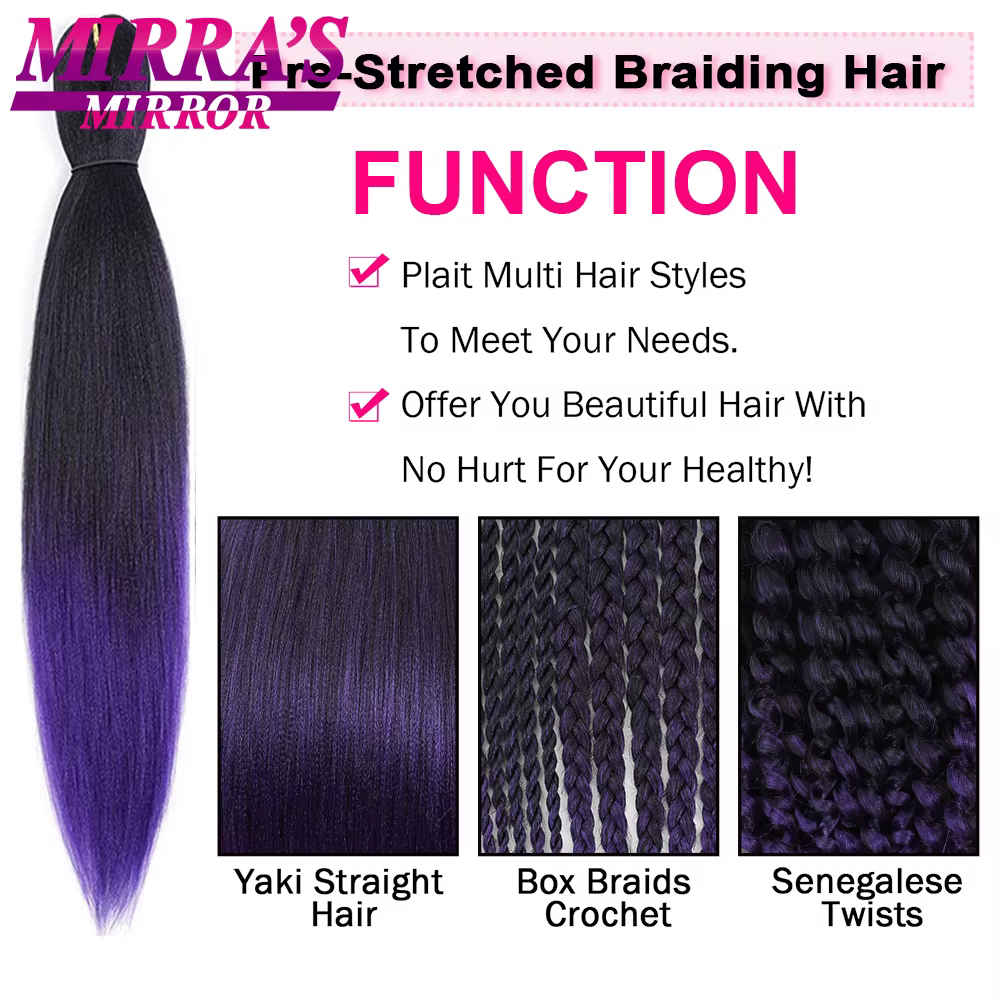 Extensions de cheveux synthétiques pour tresses africaines 20/26 pouces en vrac Yaki droite Jumbo tresse
