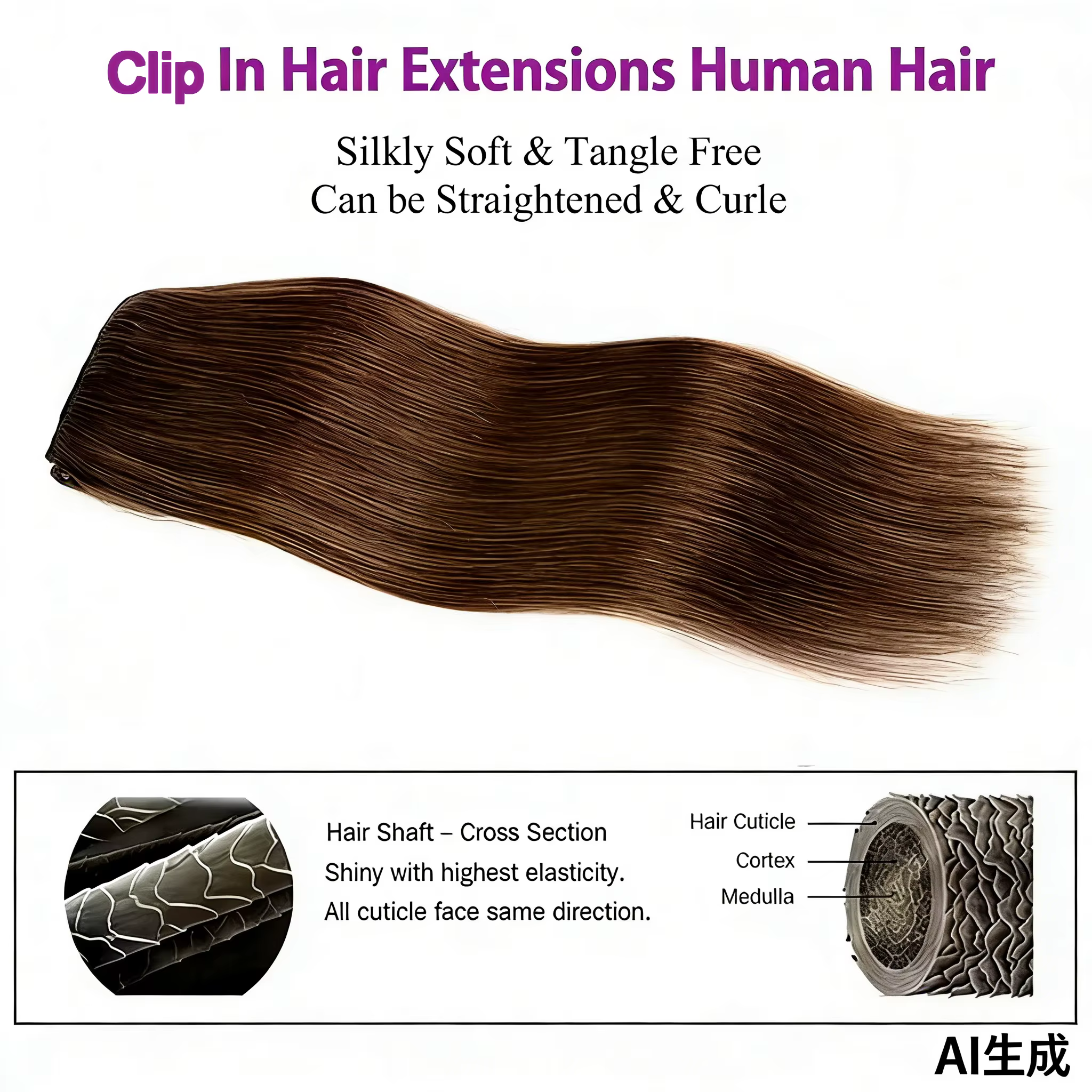 Extensions de cheveux à clipser