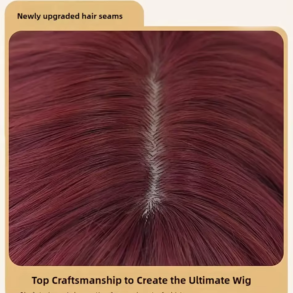 Perruque synthétique courte bouclée rouge framboise