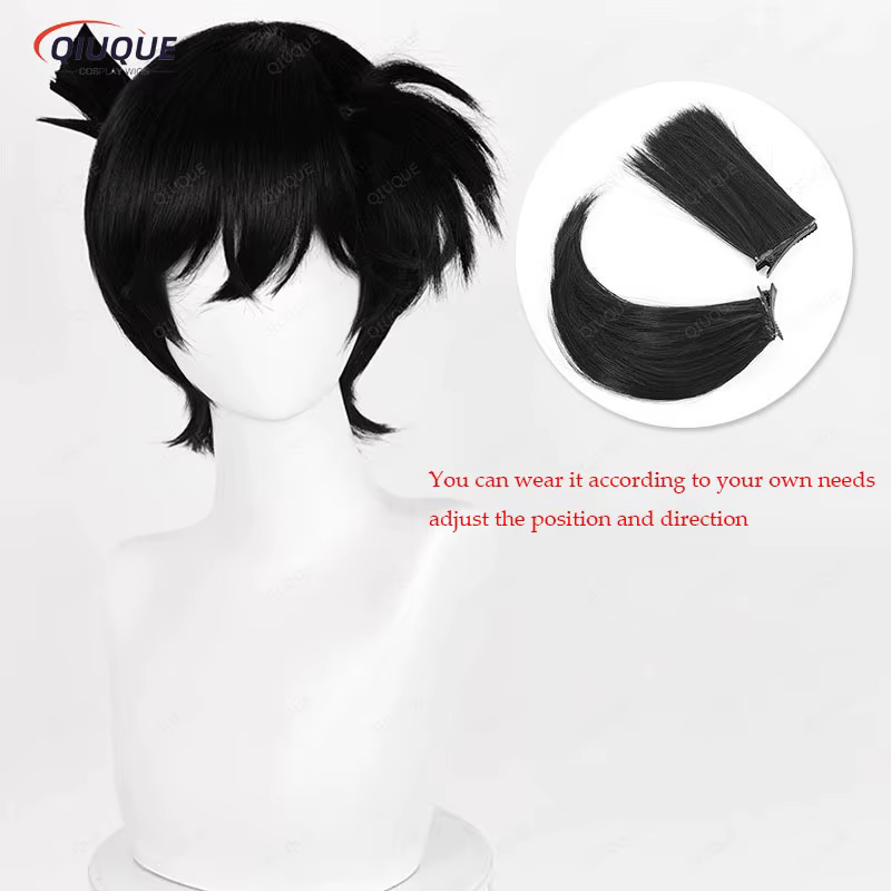 Kudou-Perruque de Cosplay Kendpiercplay noire