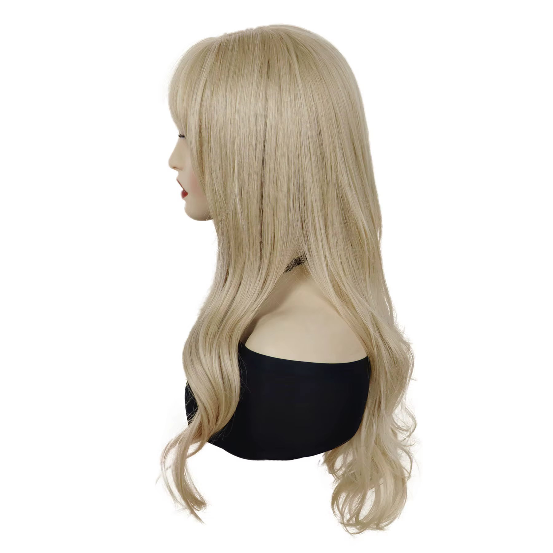 Sabrina – perruque de charpentier longue blonde avec frange