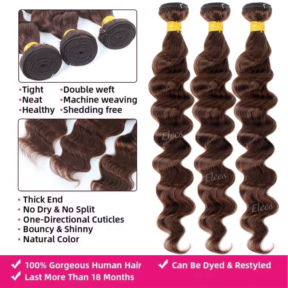 Extensions de cheveux humains ondulés 12A