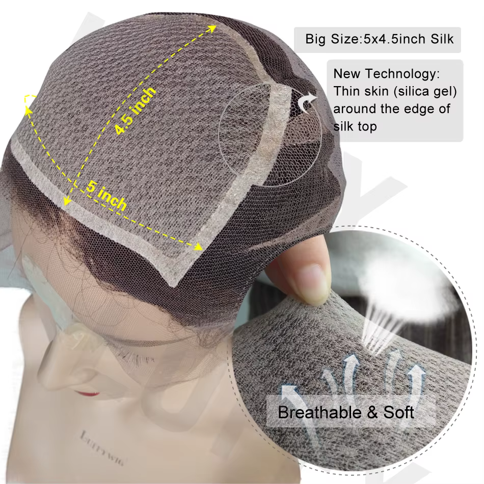 Cheveux brésiliens 5x5 haut en soie pleine dentelle perruque