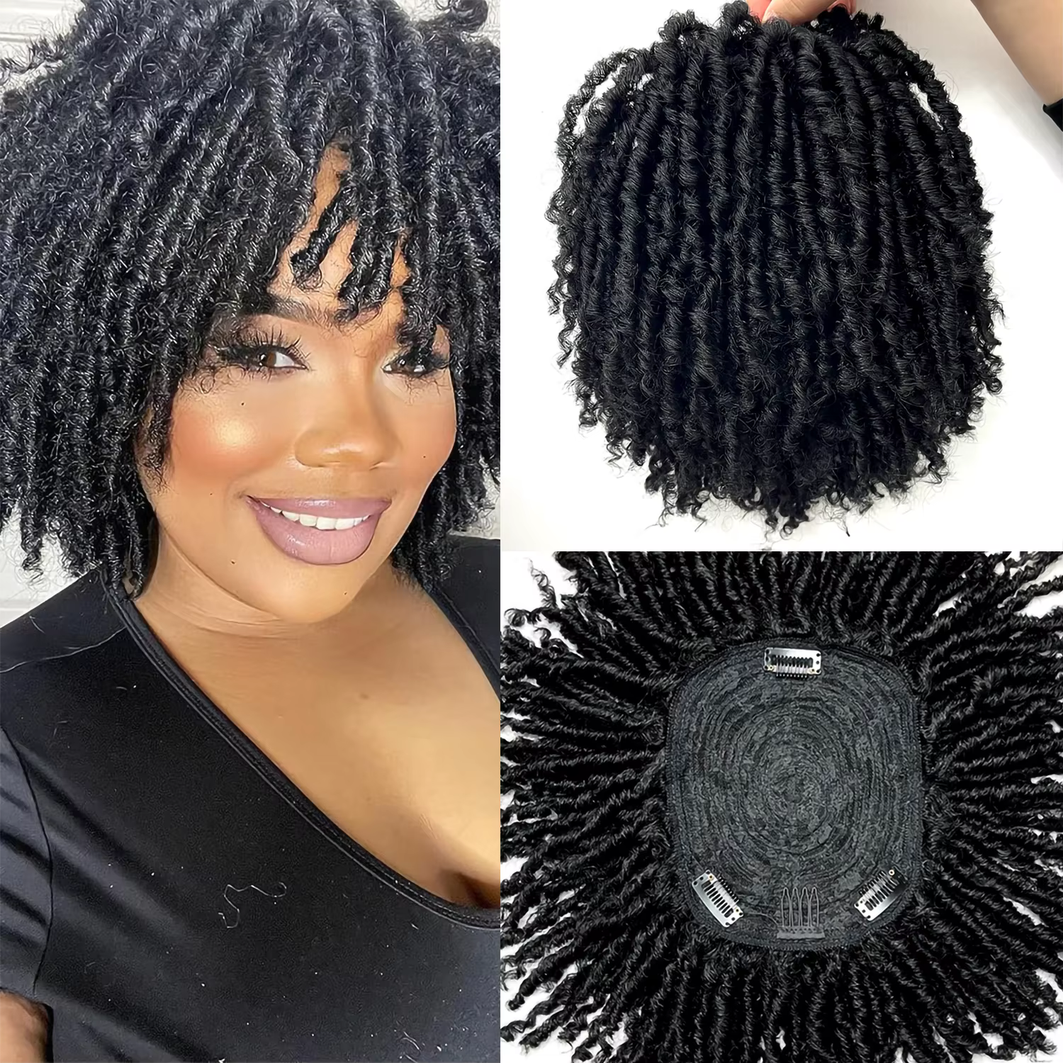 Demi-perruque tressée courte Dreadlock