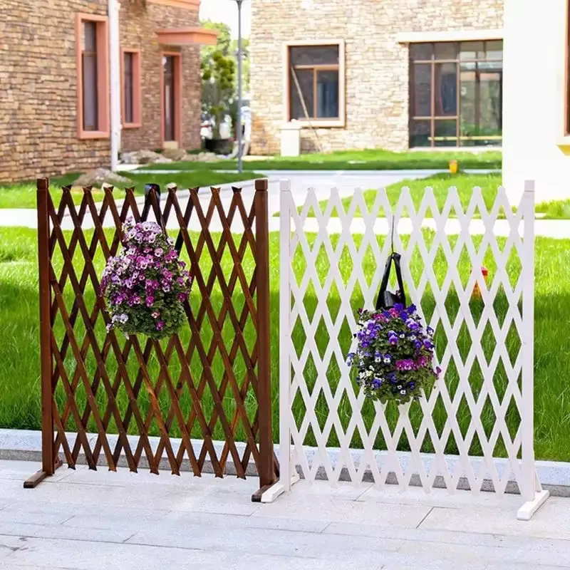 Clôture Anti-route extérieure, grille en bois massif, support pour plantes, barrière intérieure pour animaux de compagnie, conception réglable, disposition de jardin Flexible
