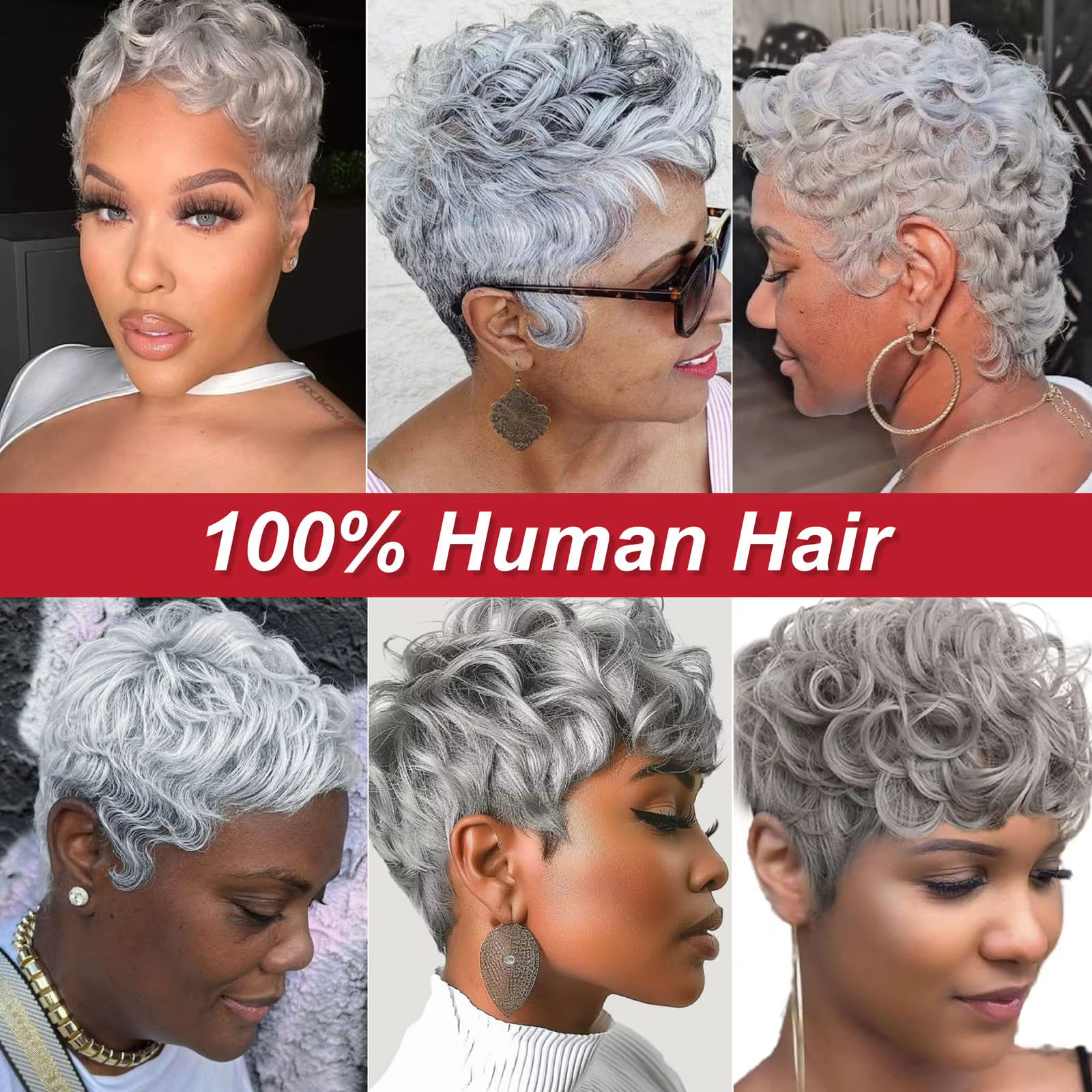 613 miel blond bouclés coupe lutin perruque 100% cheveux humains avec frange courte bouclés perruques de cheveux humains pour les femmes fabriqués à la Machine
