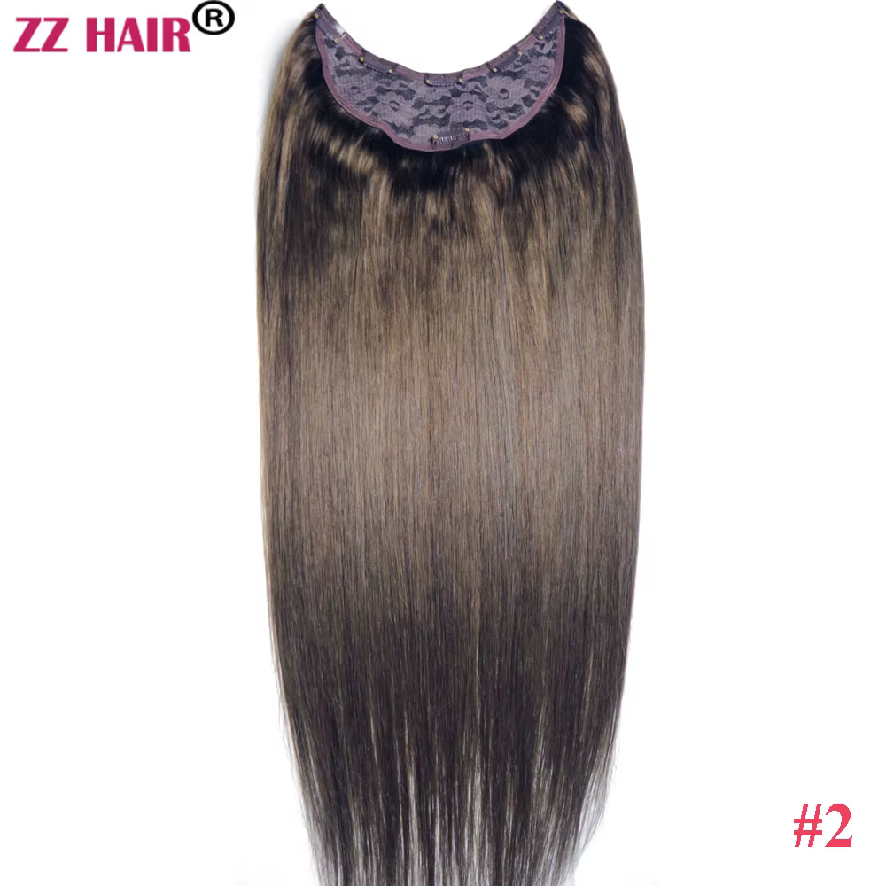 ZZHAIR 100% Extensions de cheveux humains brésiliens Remy 120g-200g 16 "-26" U pièce perruque Clip-in naturel droit