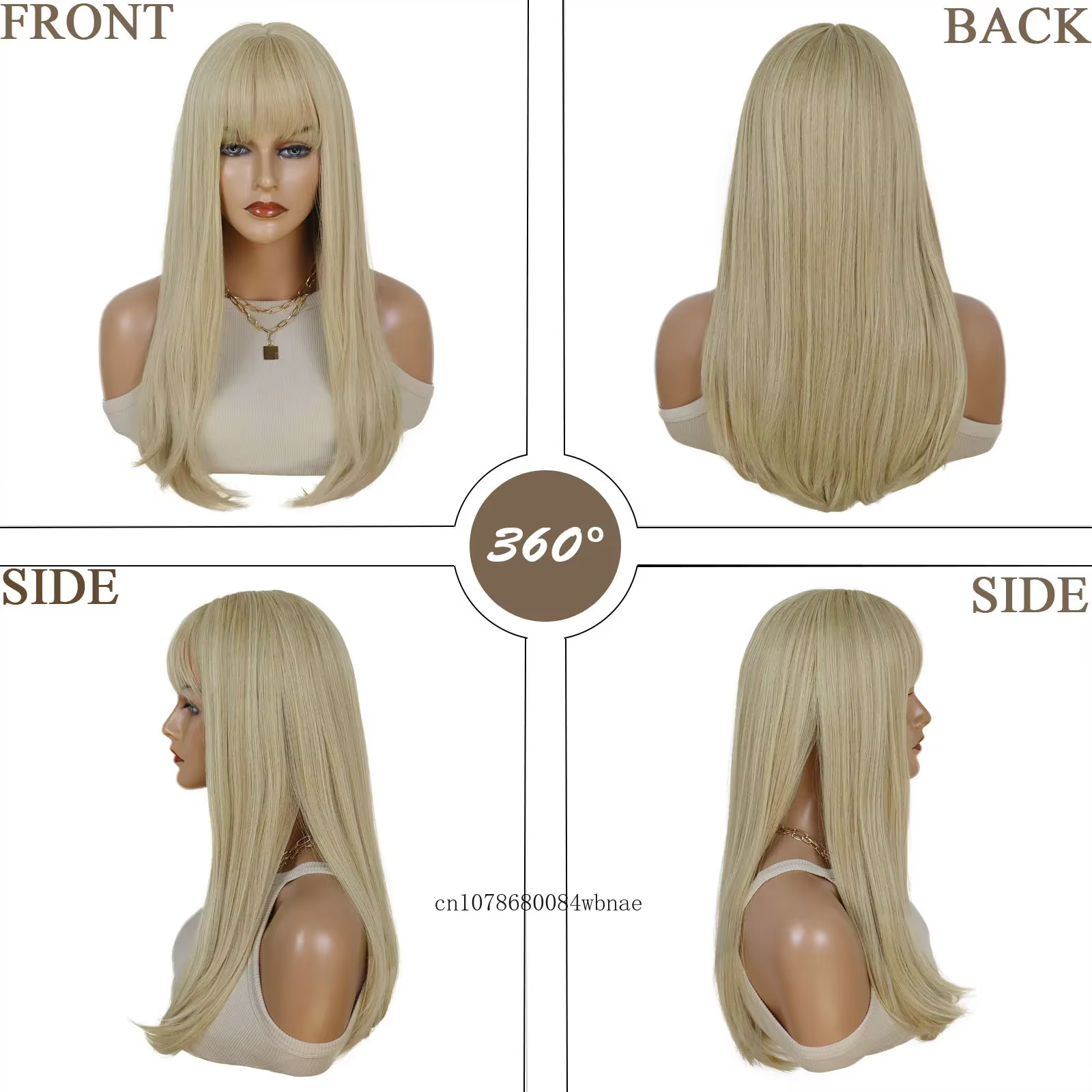Perruques synthétiques blondes longues pour femmes