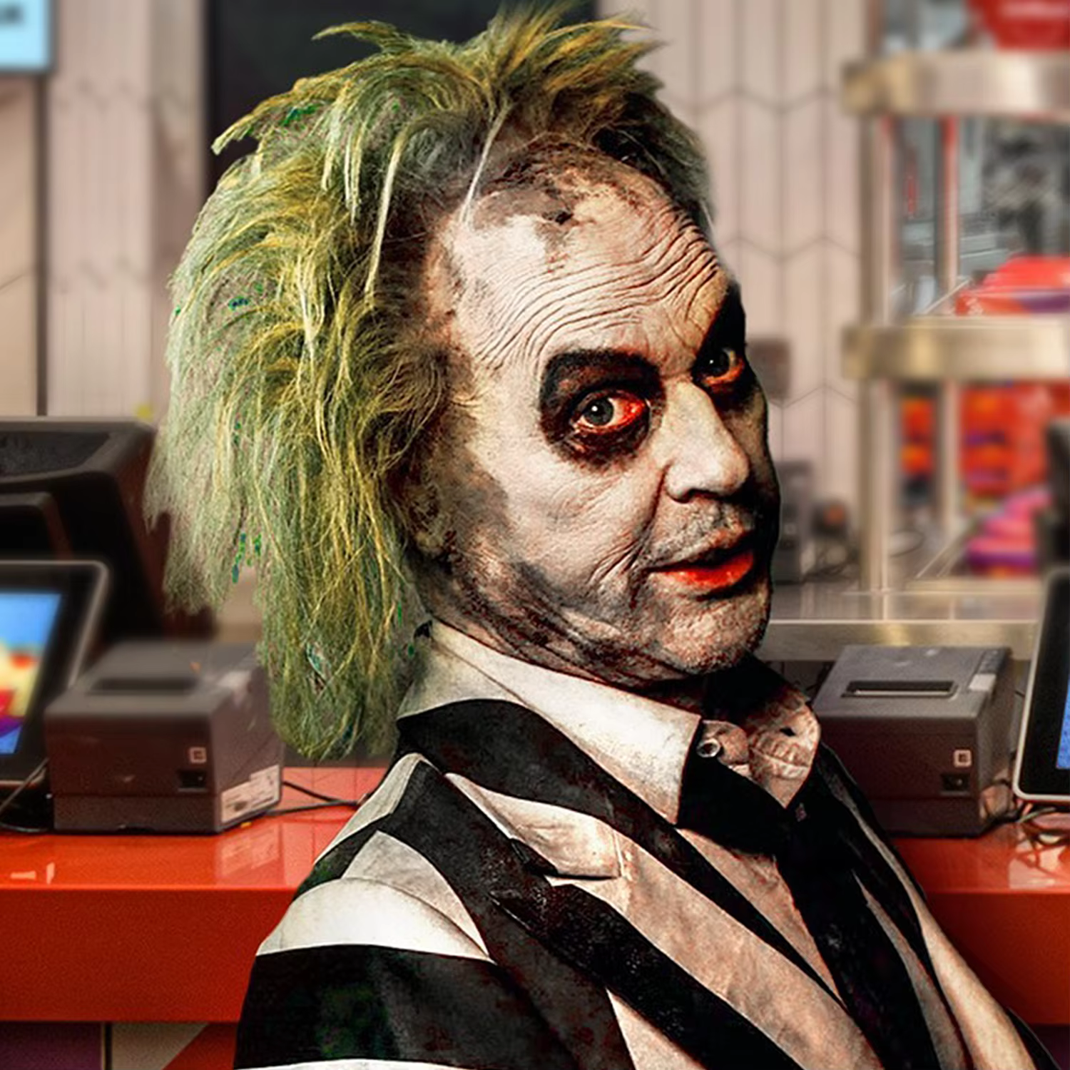 Perruques Synthétiques Vertes pour Costume d'Halloween