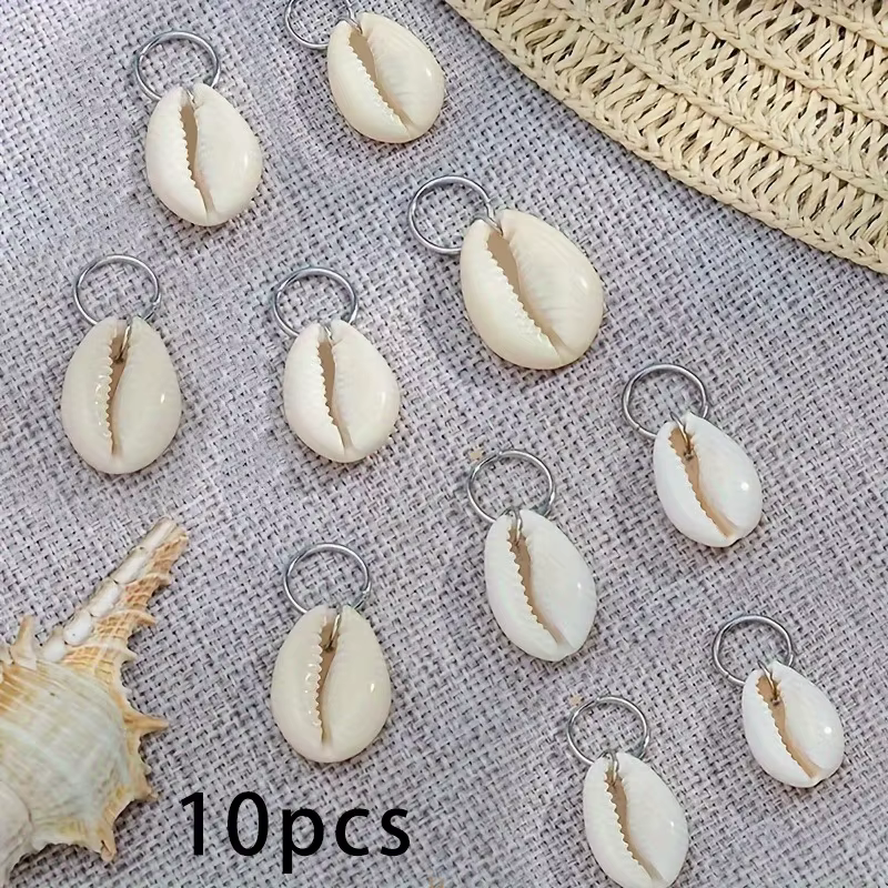 10 pinces à cheveux coquillage pour dreadlocks, extensions de tresses, DIY, plage, festival, usage quotidien, antidérapantes, légères, durables, avec pendentif en métal
