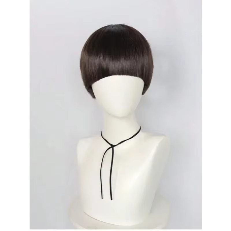Perruque de cosplay courte marron pour hommes