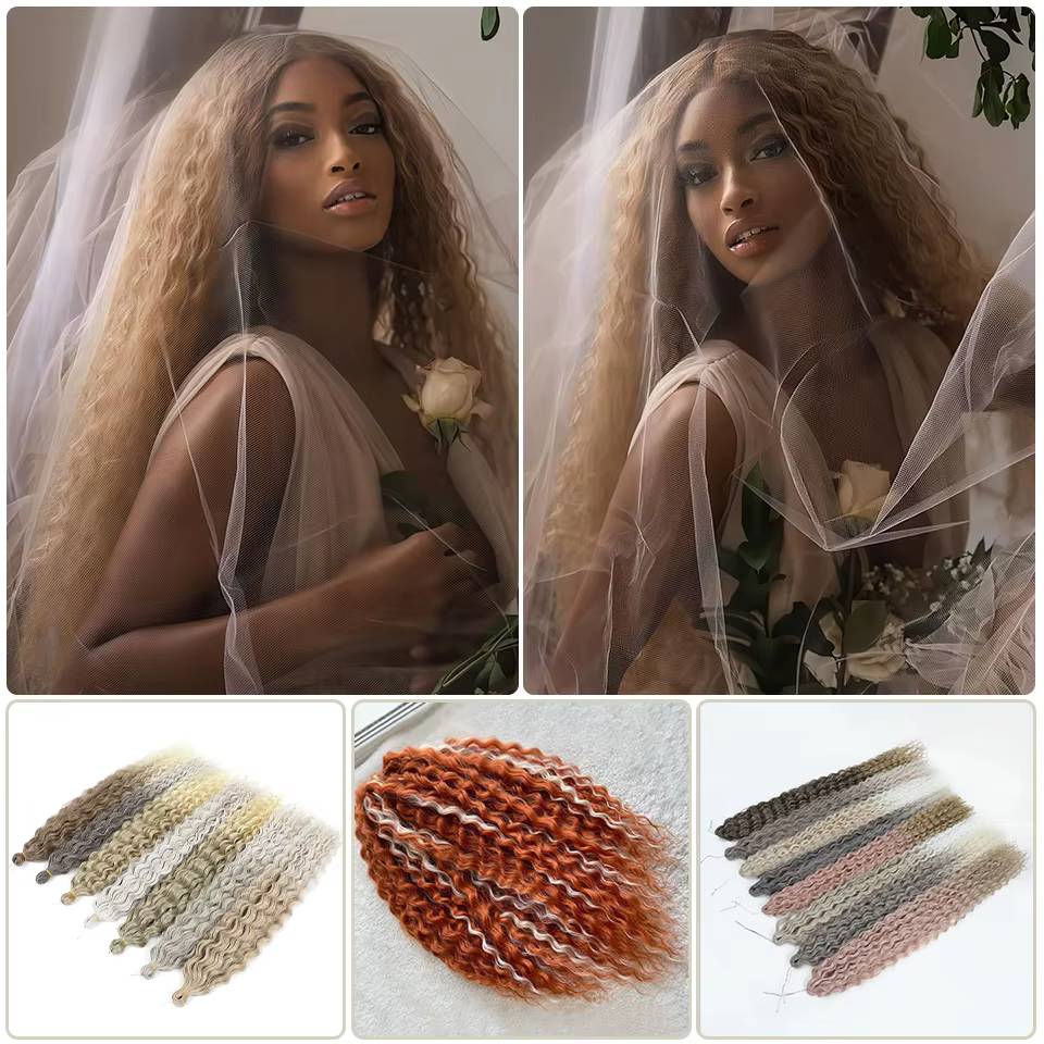 Ariel Curl tressage Extension de cheveux 22 30 pouces vague d'eau torsion Crochet