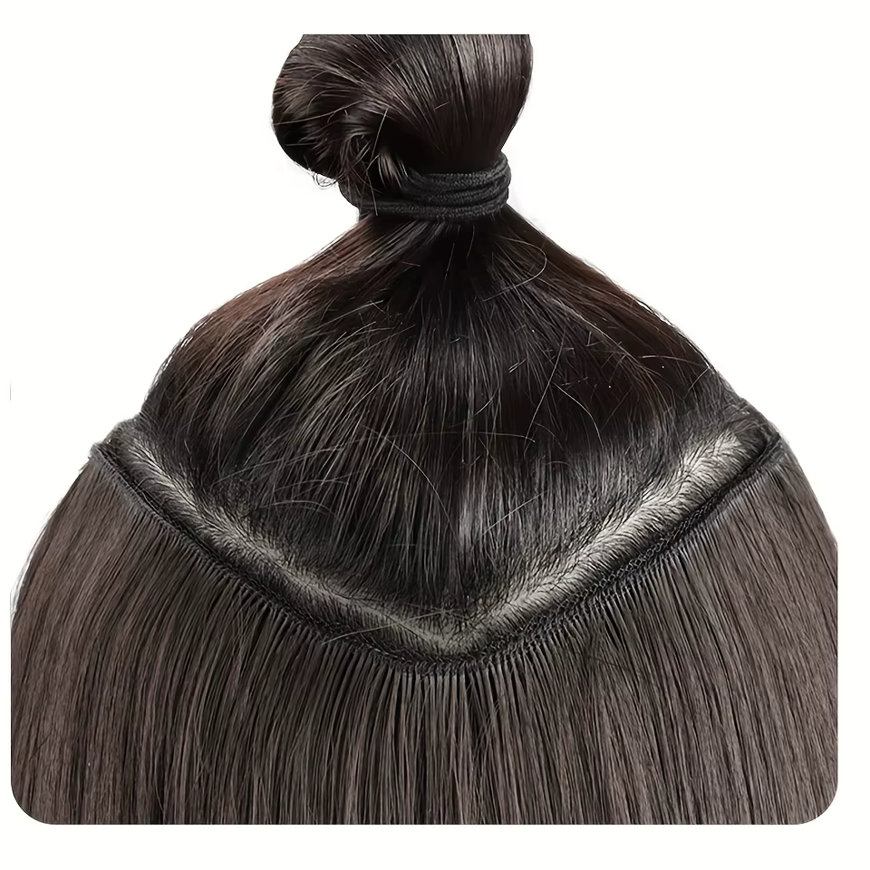 Extensions de cheveux synthétiques longues et lisses avec Clip en une seule pièce