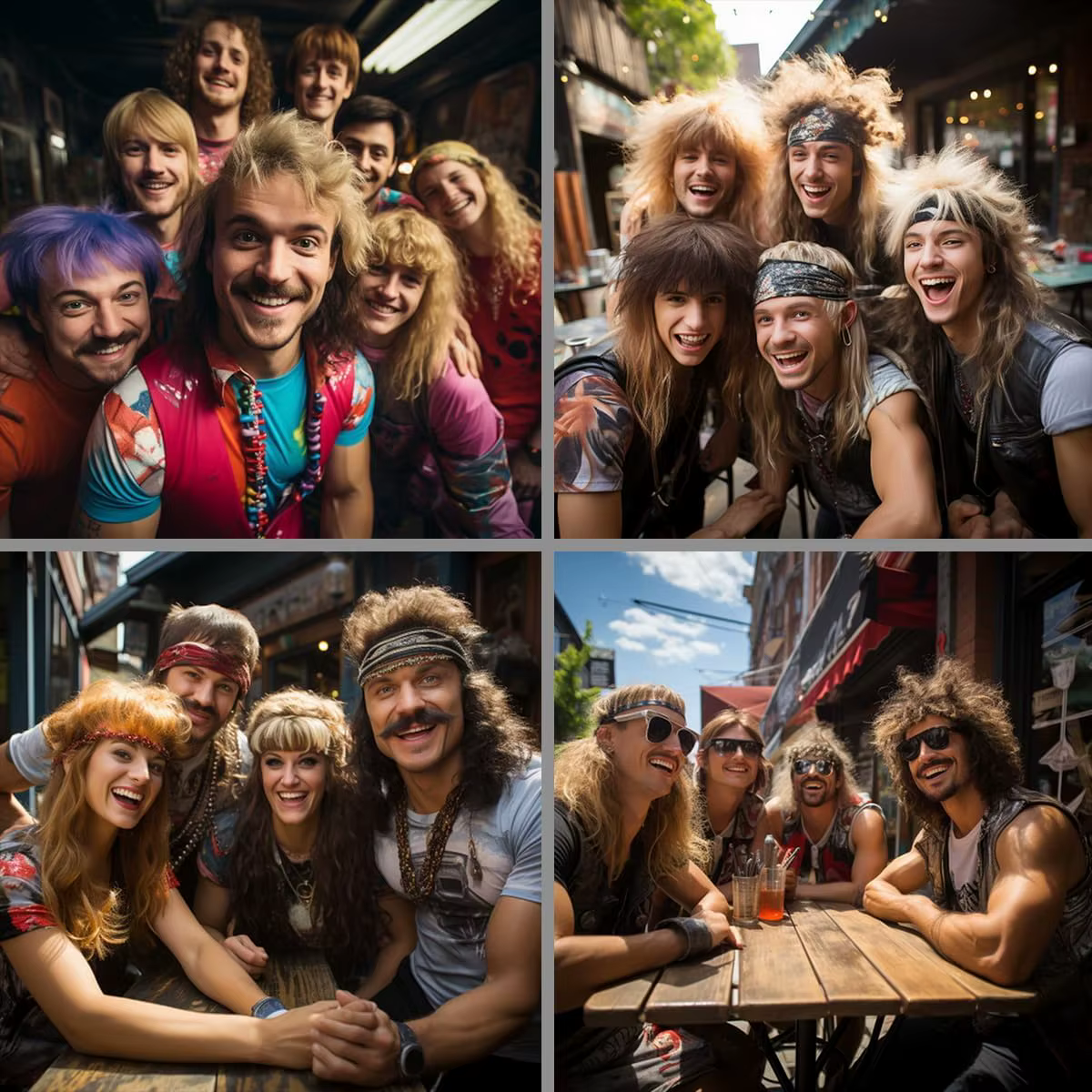 Perruque de mulet synthétique longue blonde faite à la machine pour hommes des années 70 et 80 Costume fantaisie fête bouclée Punk Rocker Costumes d'Halloween utilisation masculine