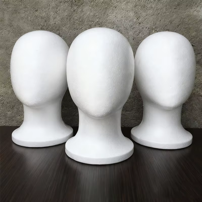 Support de perruque en mousse blanche