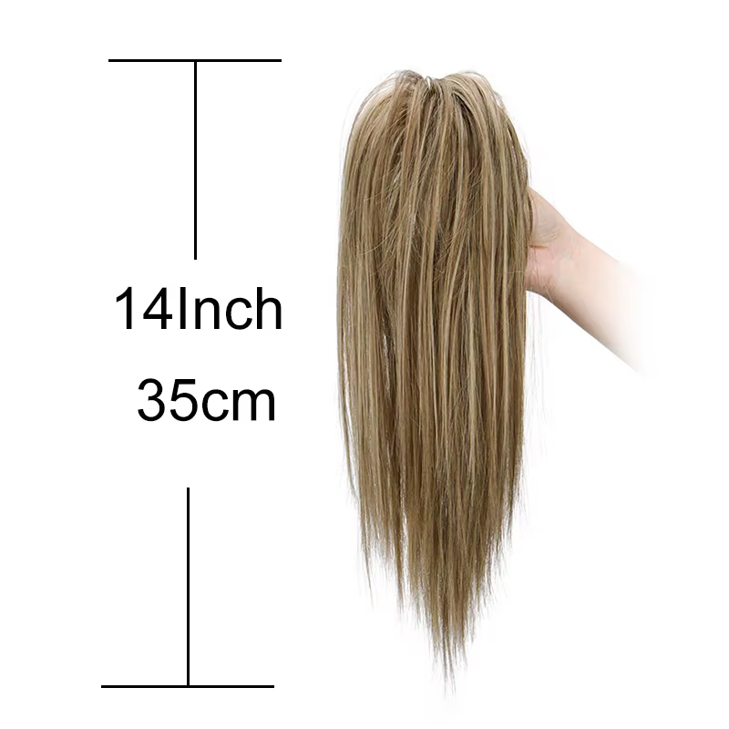 Extension capillaire synthétique courte et lisse de 14 pouces