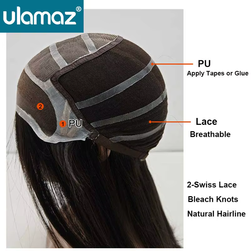 Perruques médicales Anti-allergie dentelle respirante PU