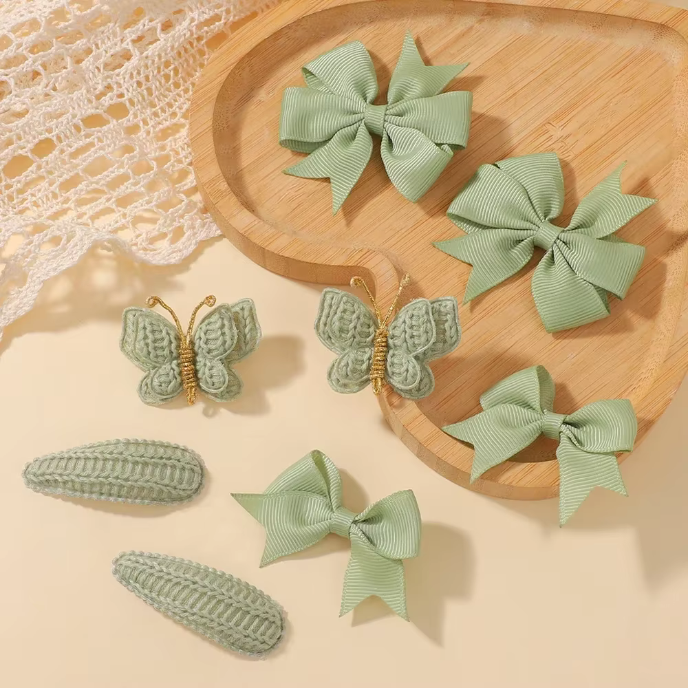 Pinces à cheveux papillon mignonnes faites à la main et ensemble de clips BB pour bébés filles