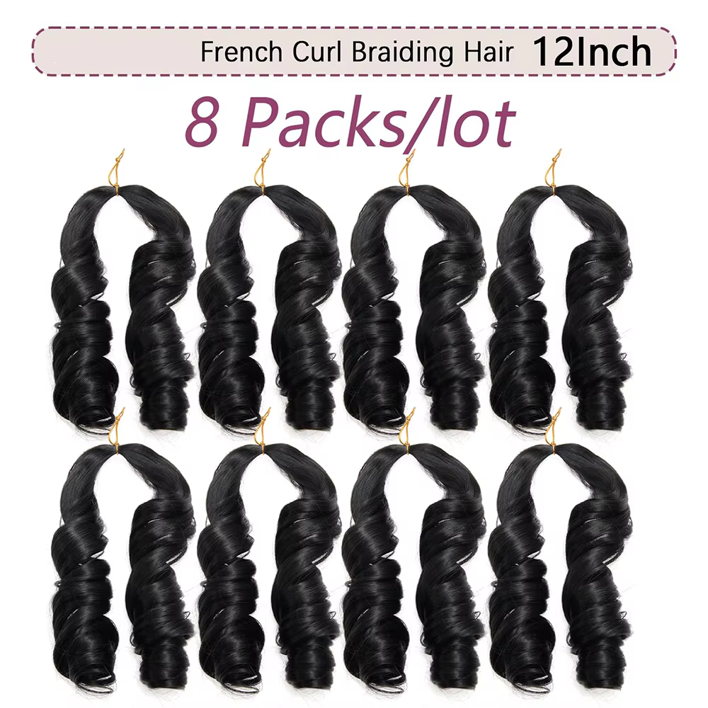 Extensions de cheveux synthétiques bouclés en spirale pour tresses