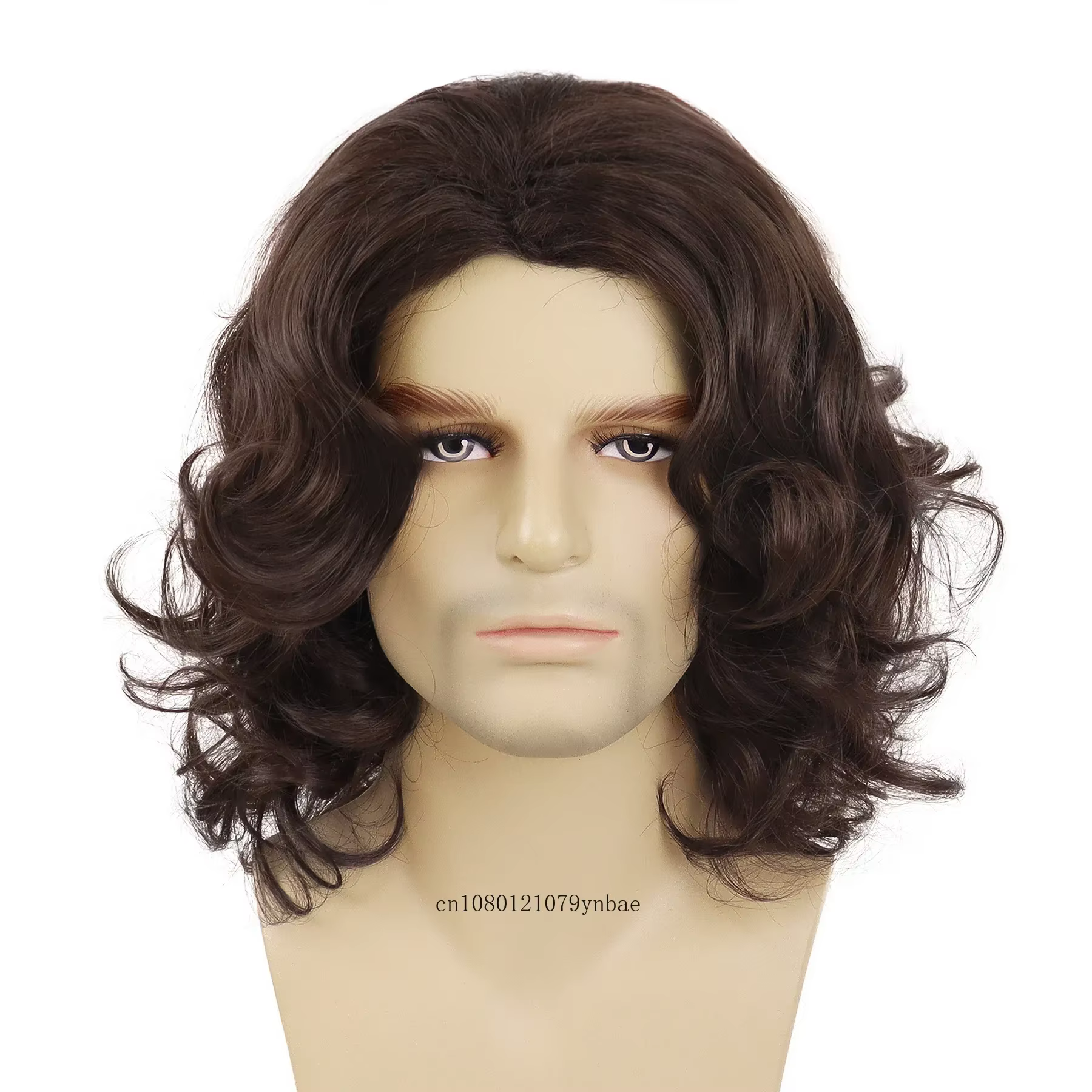 Perruque synthétique marron pour hommes