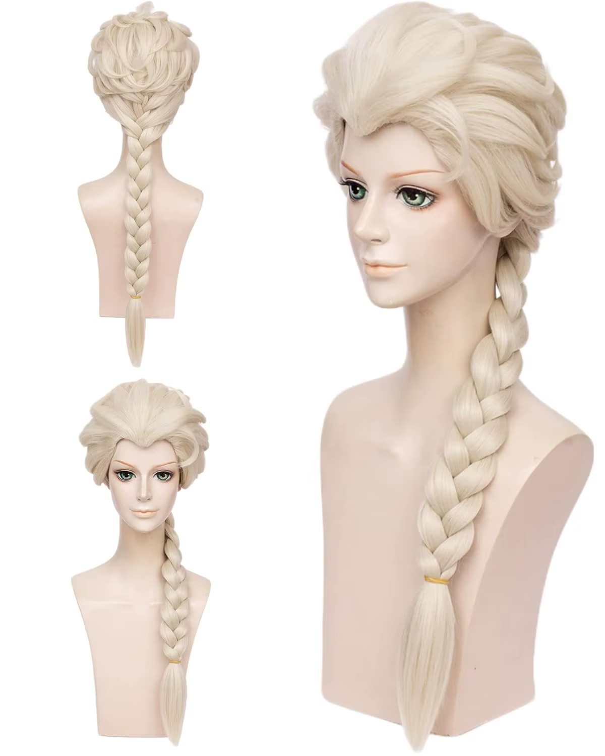 Perruque de princesse tressée Blonde longue