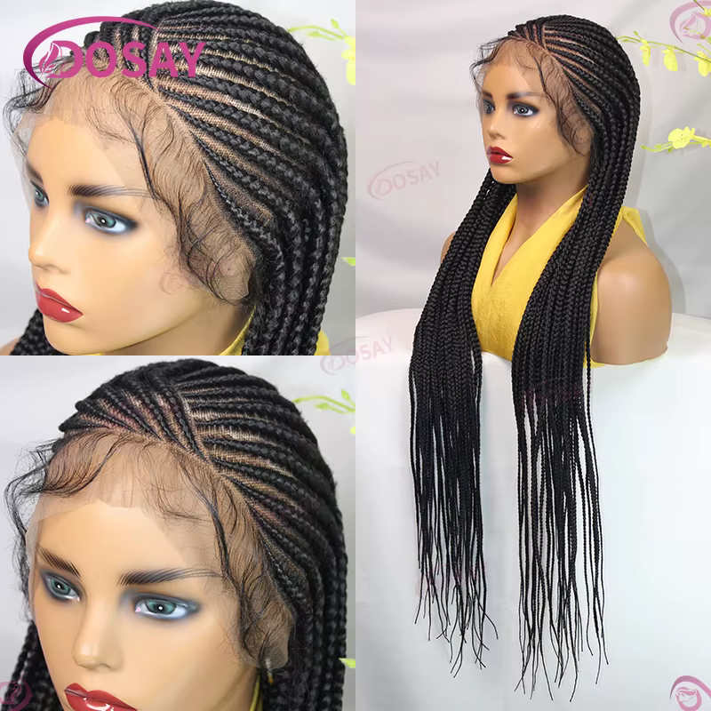 36 "Tresse Cornrow Cheveux Perruque Synthétique Tressée Perruques Pour Femmes Pleine Dentelle