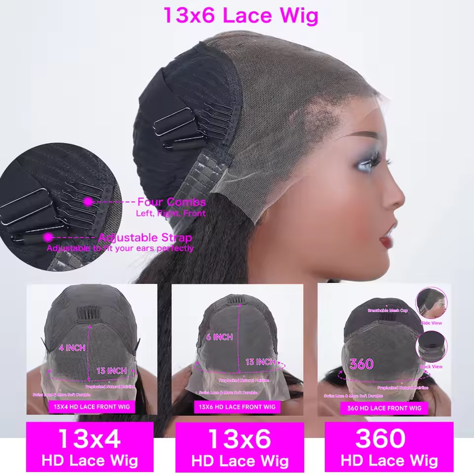 Perruque Lace Front 13x4 Lisse Extrême, Perruques Lace Front en Cheveux Humains de 30 à 40 Pouces pour Femmes, Perruques Brésiliennes Sans Colle 13x6 en Cheveux Humains