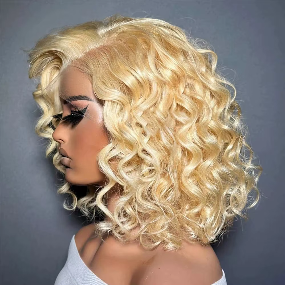 Perruques blondes bouclées 613