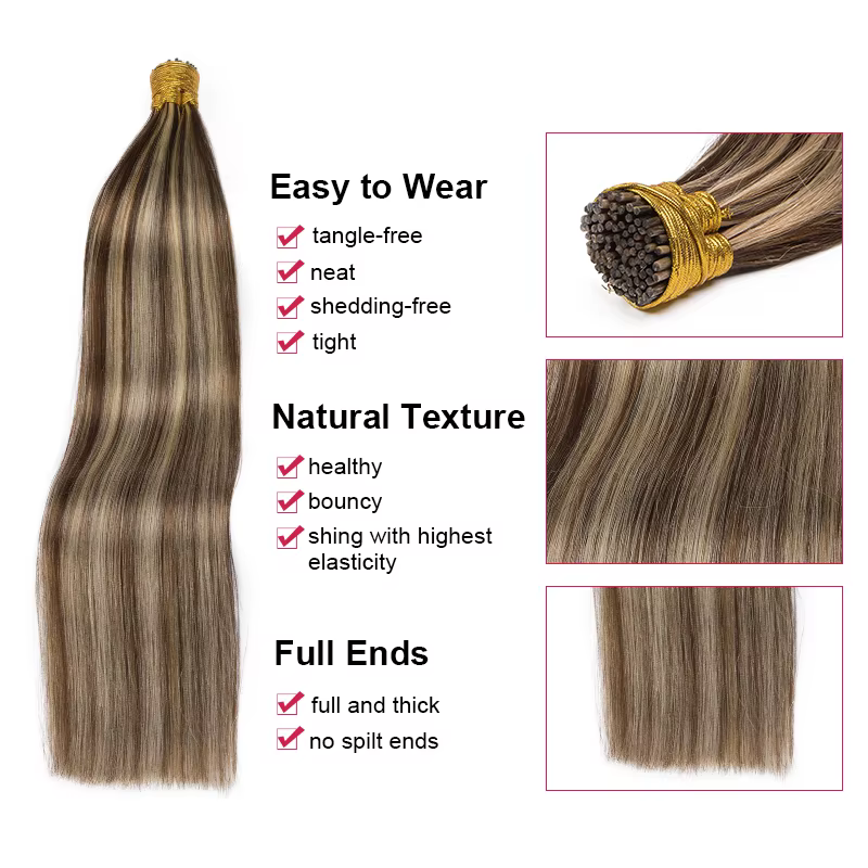 Brun châtain ITIP Extension de cheveux