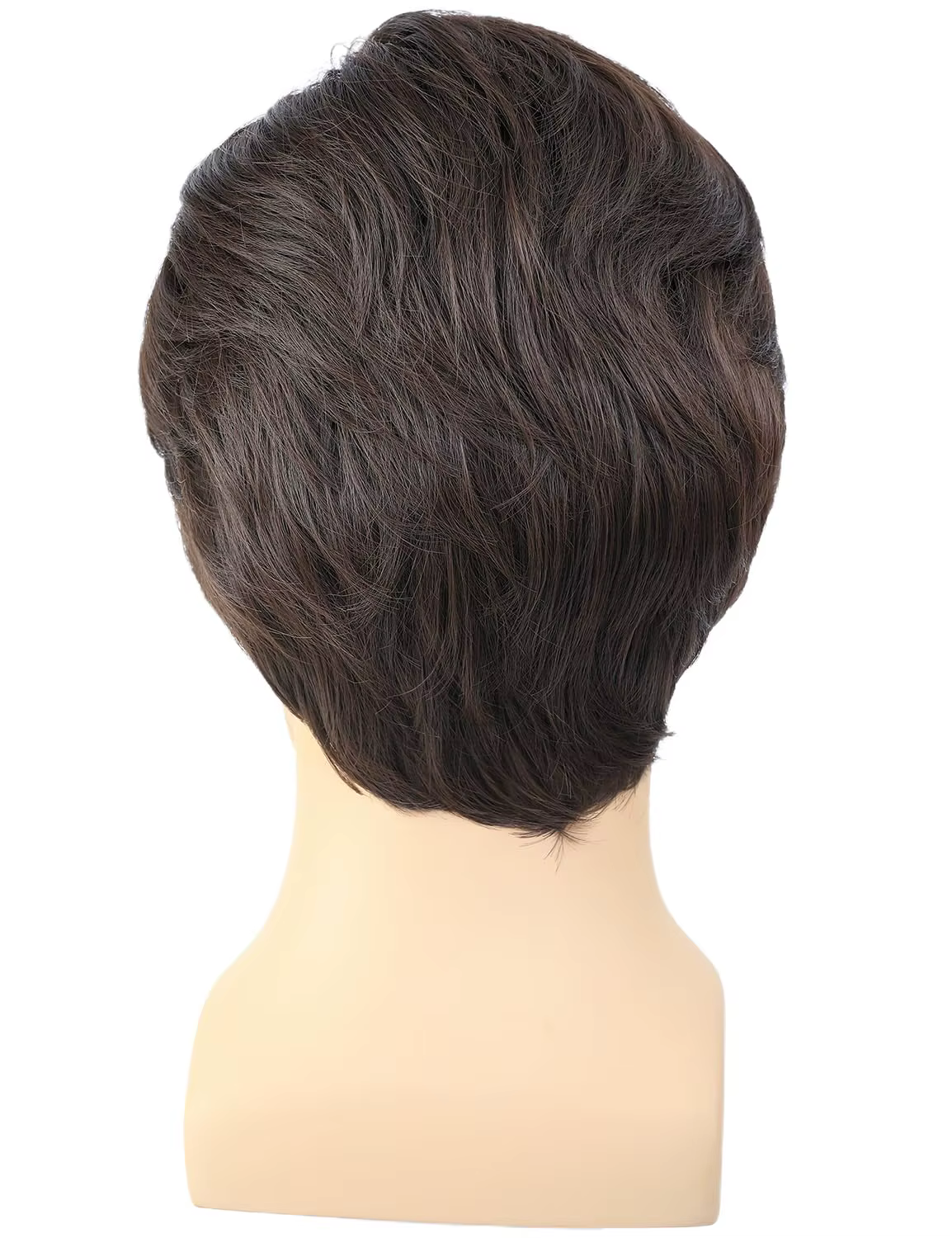 Perruque synthétique courte marron pour hommes