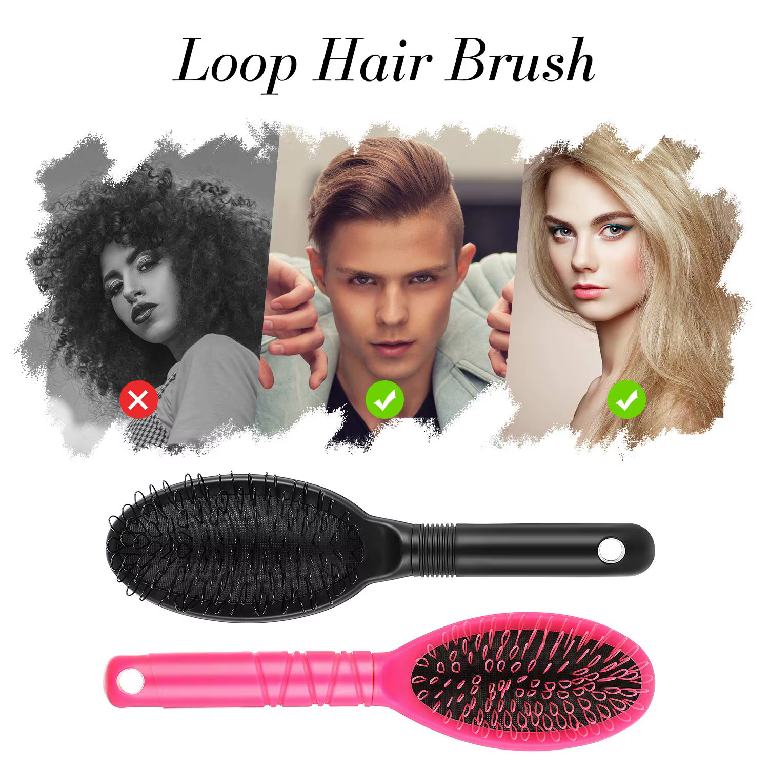 Brosse à perruque en boucle