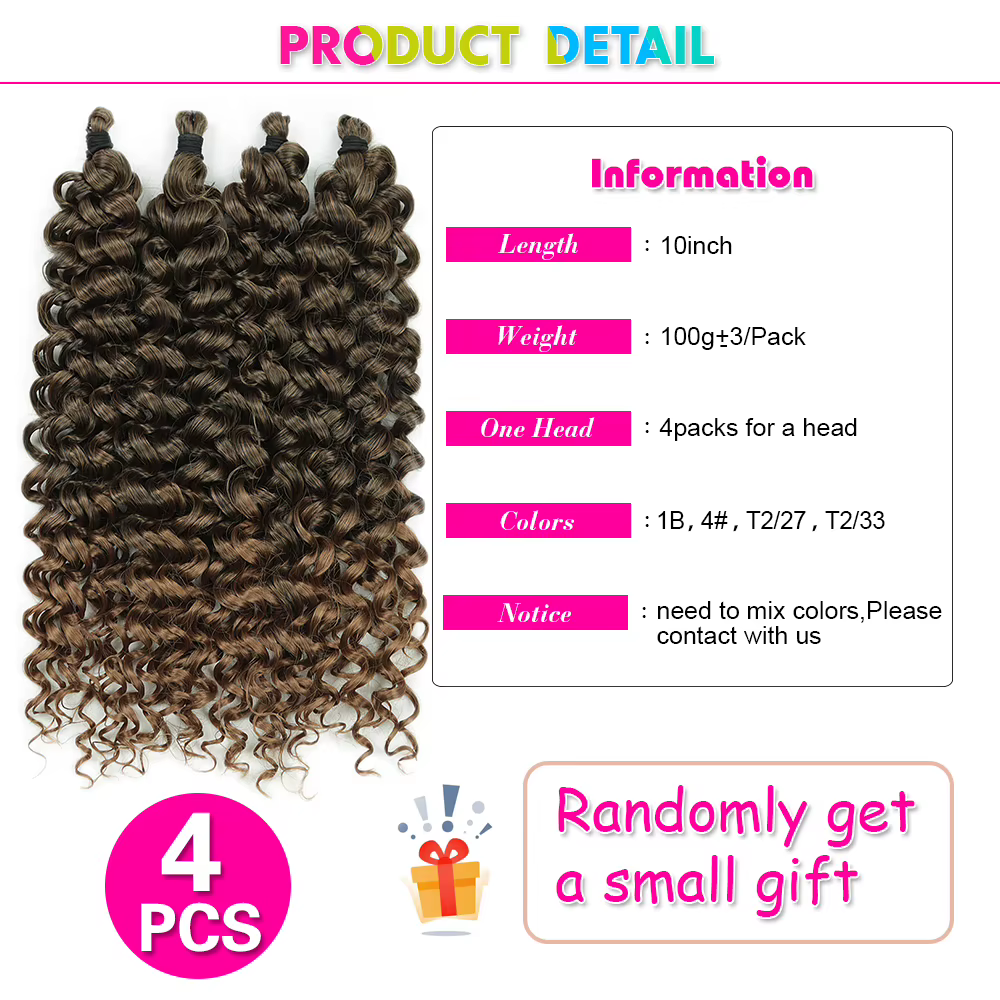 Cerise Curl cheveux 10 pouces synthétique tressage