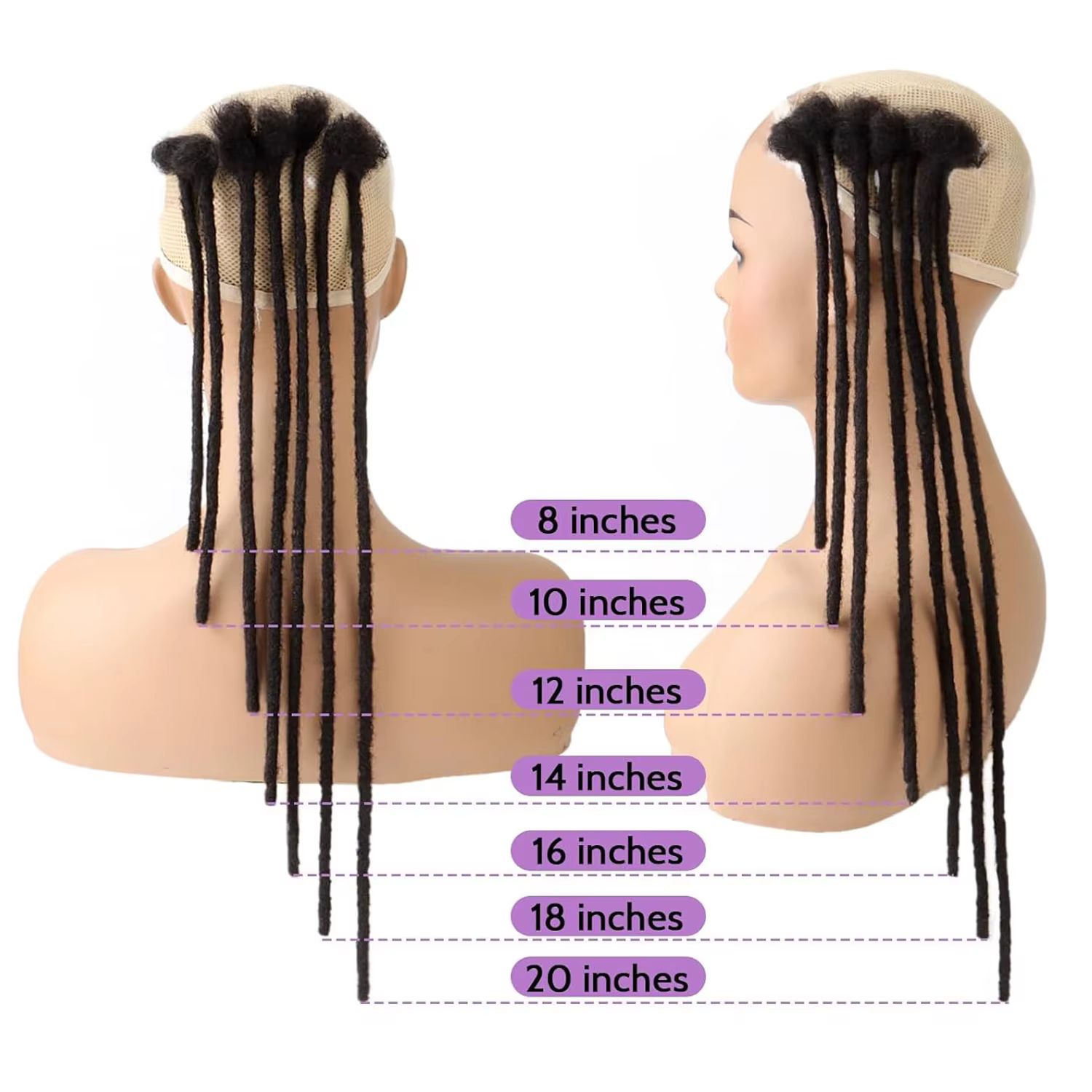 Extensions de dreadlocks en cheveux humains