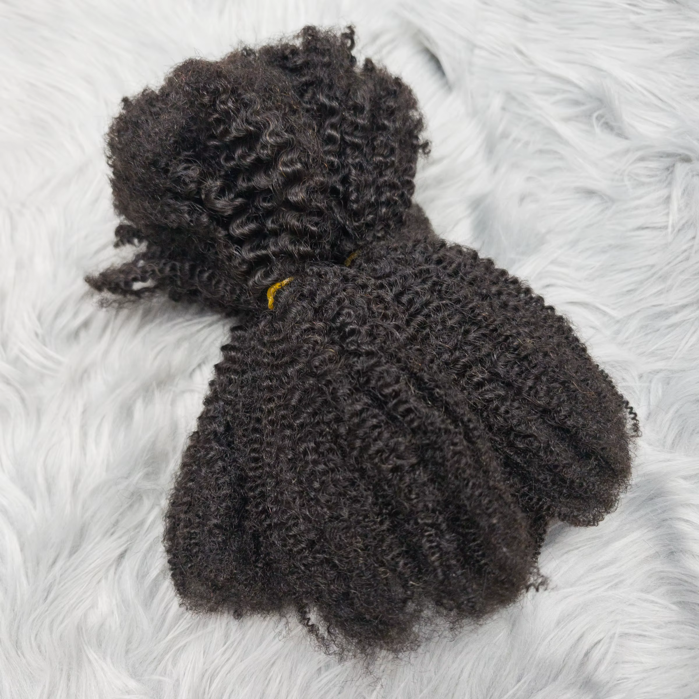 4C Afro crépus bouclés vierge cheveux humains 16 "Extensions