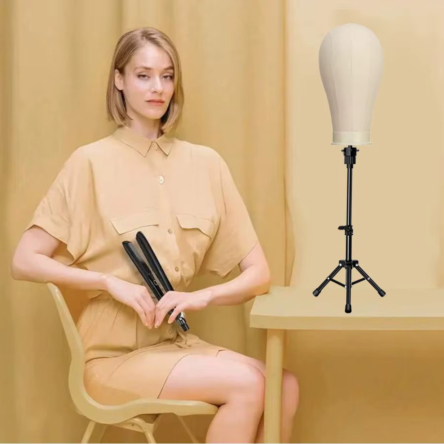 Mannequin de perruque de 22 pouces avec support de présentation et de fabrication