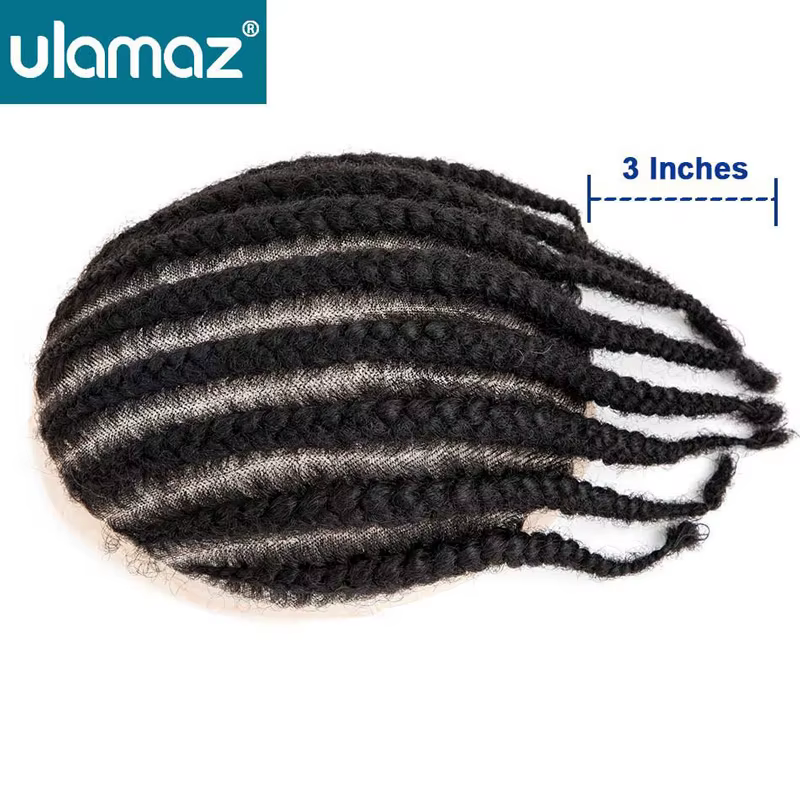 Français dentelle homme perruque Crochet tresses toupet mâle