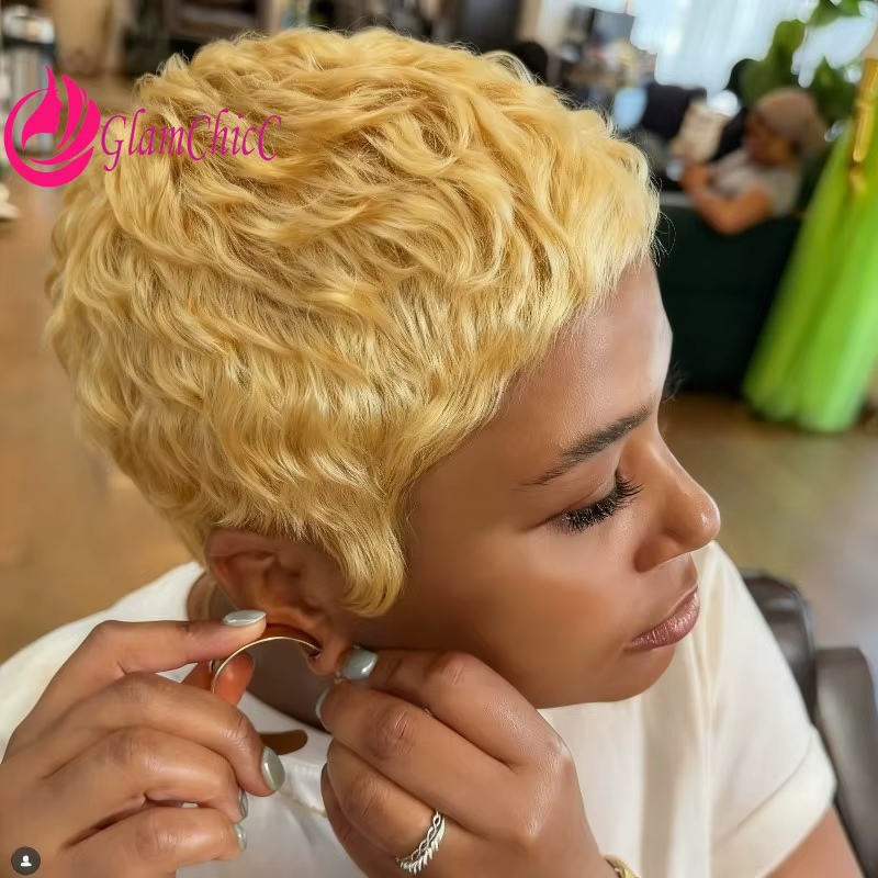 Perruque de cheveux humains entièrement fabriquée à la machine de 6 pouces 27 # 99J # 30 # Style simple pour les femmes