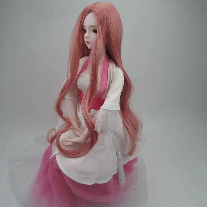 Perruque de cheveux longs et colorés de princesse OB11