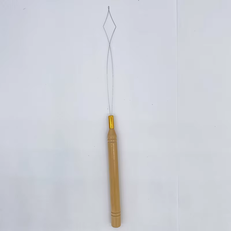 Extra Love 20 pièces Nouvelles aiguilles à boucle avec manche en bois pour extensions de cheveux