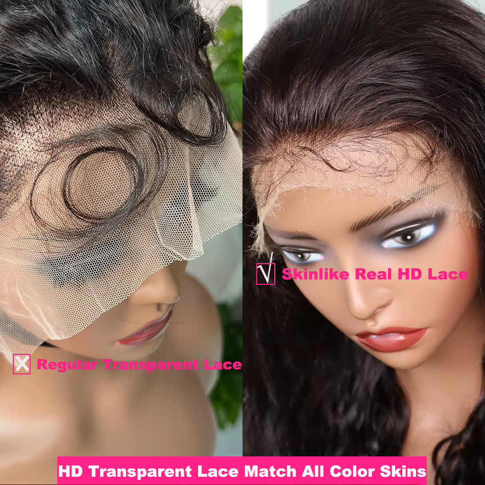 Yiwigs 250 densité Super Double dessiné vague de corps Hd dentelle perruques de cheveux humains Vietnam 4x4