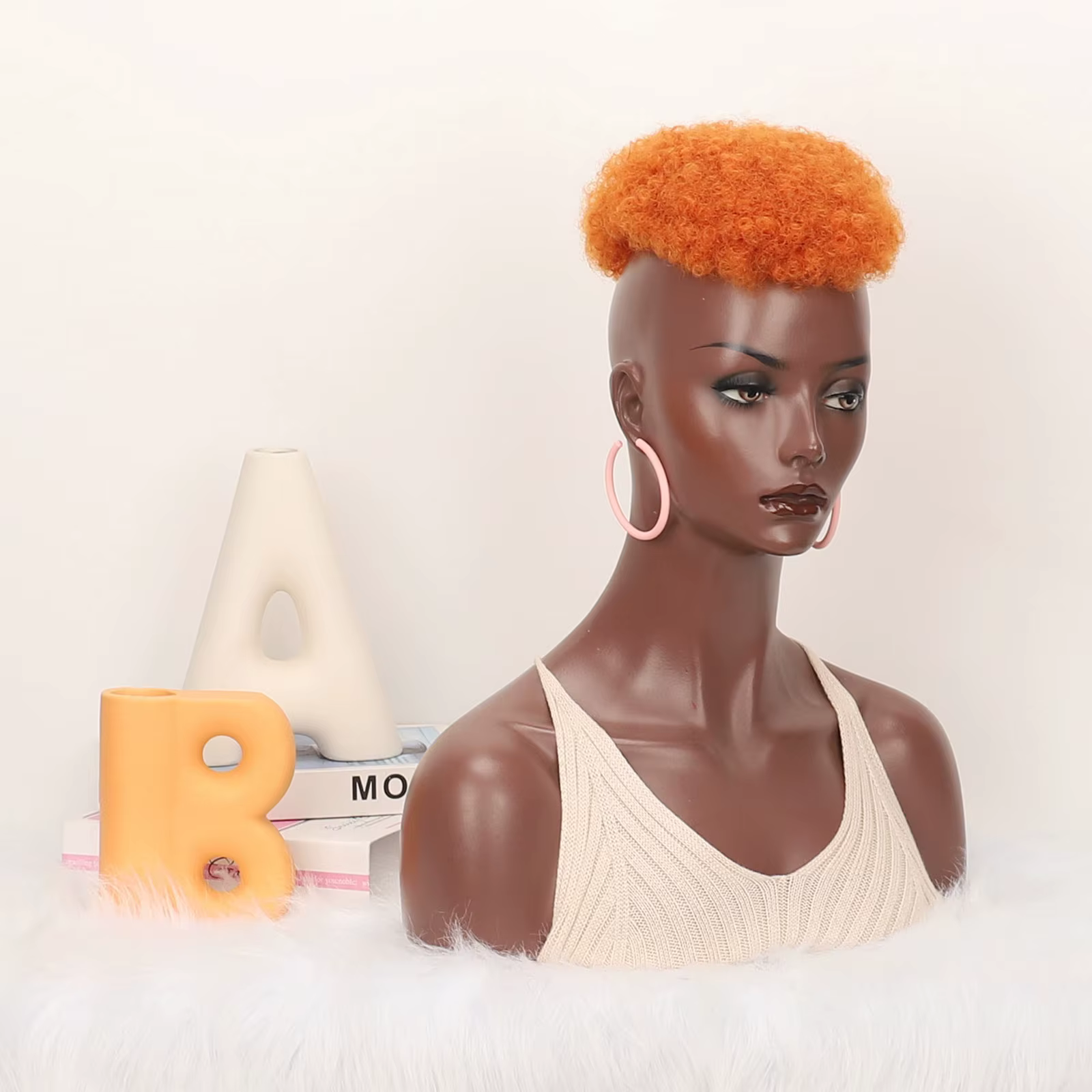 Jeedou-Perruque Afro Synthétique Courte Bouclée pour Homme et Femme, Postiche à réinitialisation, Tête Chauve, Cheveux Amincissants