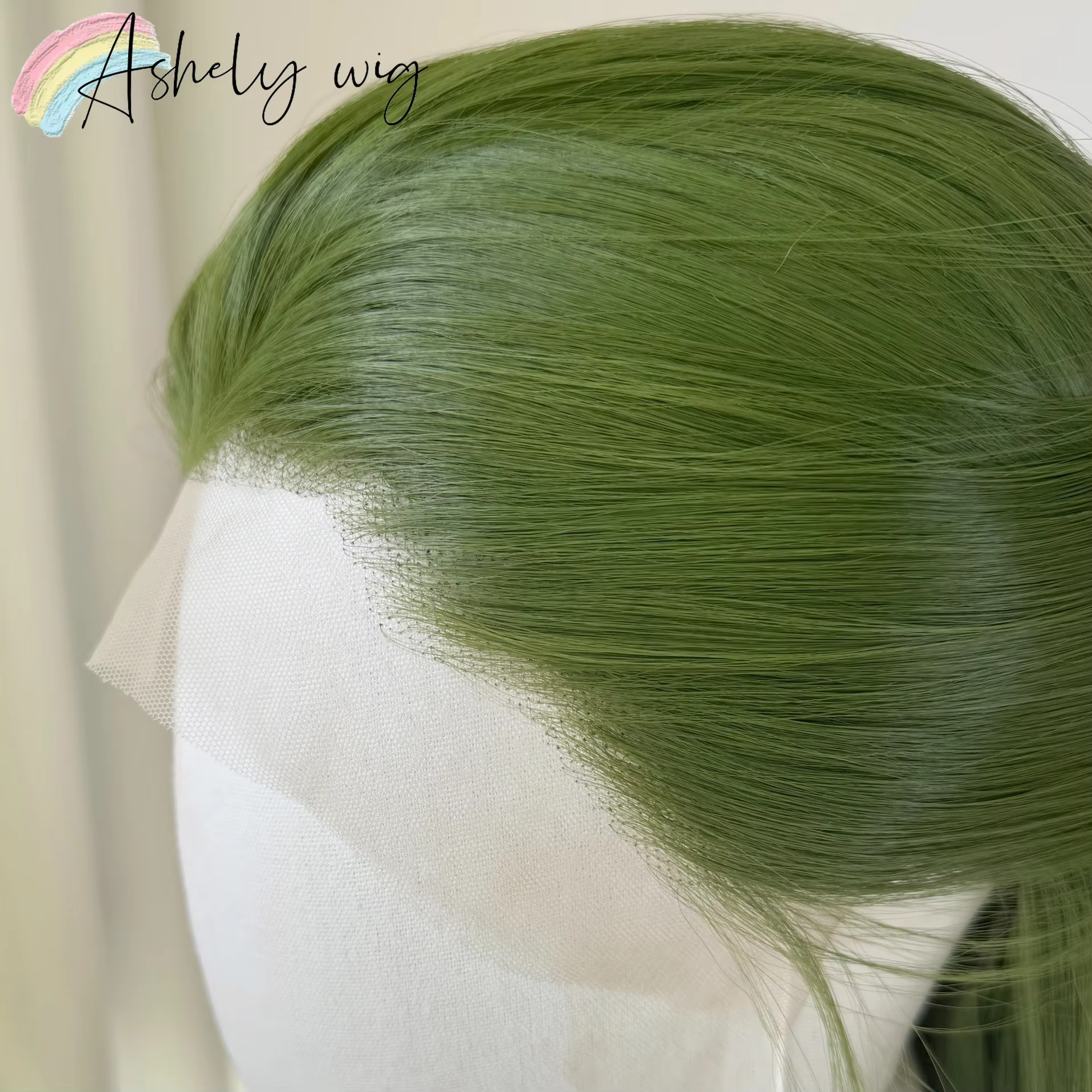Perruque Lace Front Wig synthétique vert clair pour femmes