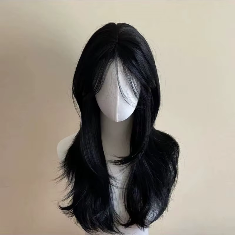 Perruque noire femme bandeau corps ondulé Rose filet à cheveux modèles en frange française haute qualité Simulation