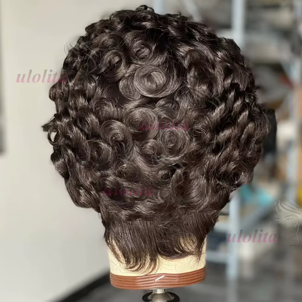 Chioma bouclés coupe lutin perruque 13X4 HD pleine frontale